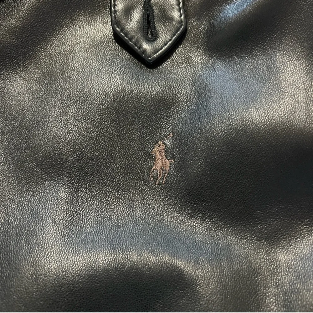 Polo Ralph Lauren Vintage Black Lambskin Leather Jacket Butter Soft Men's Size L - Picture 5 of 16